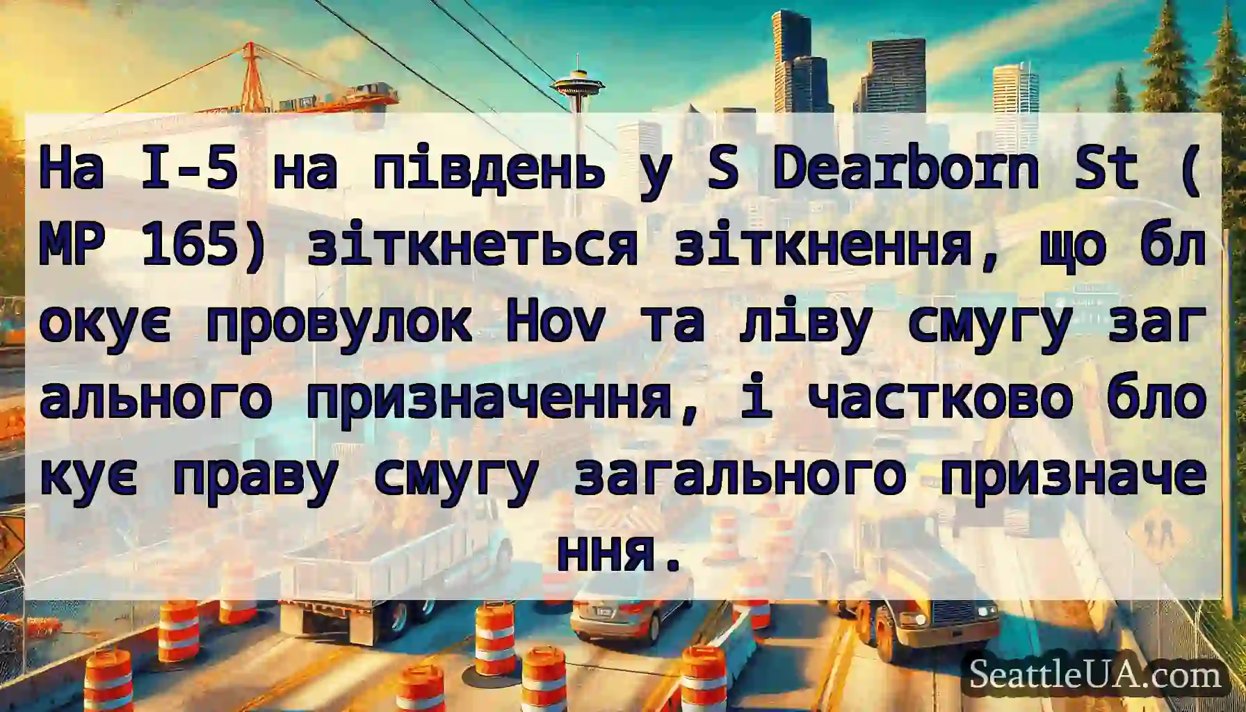 На I-5 на південь у S Dearborn St (MP 165)