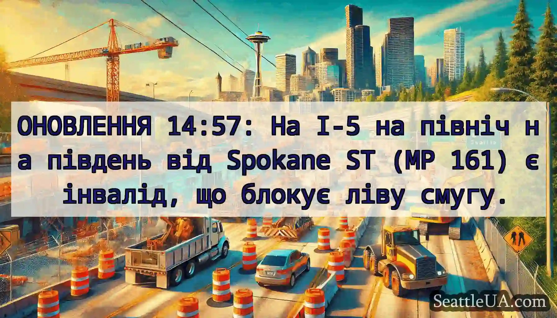 ОНОВЛЕННЯ 14:57: На I-5 на північ на південь від