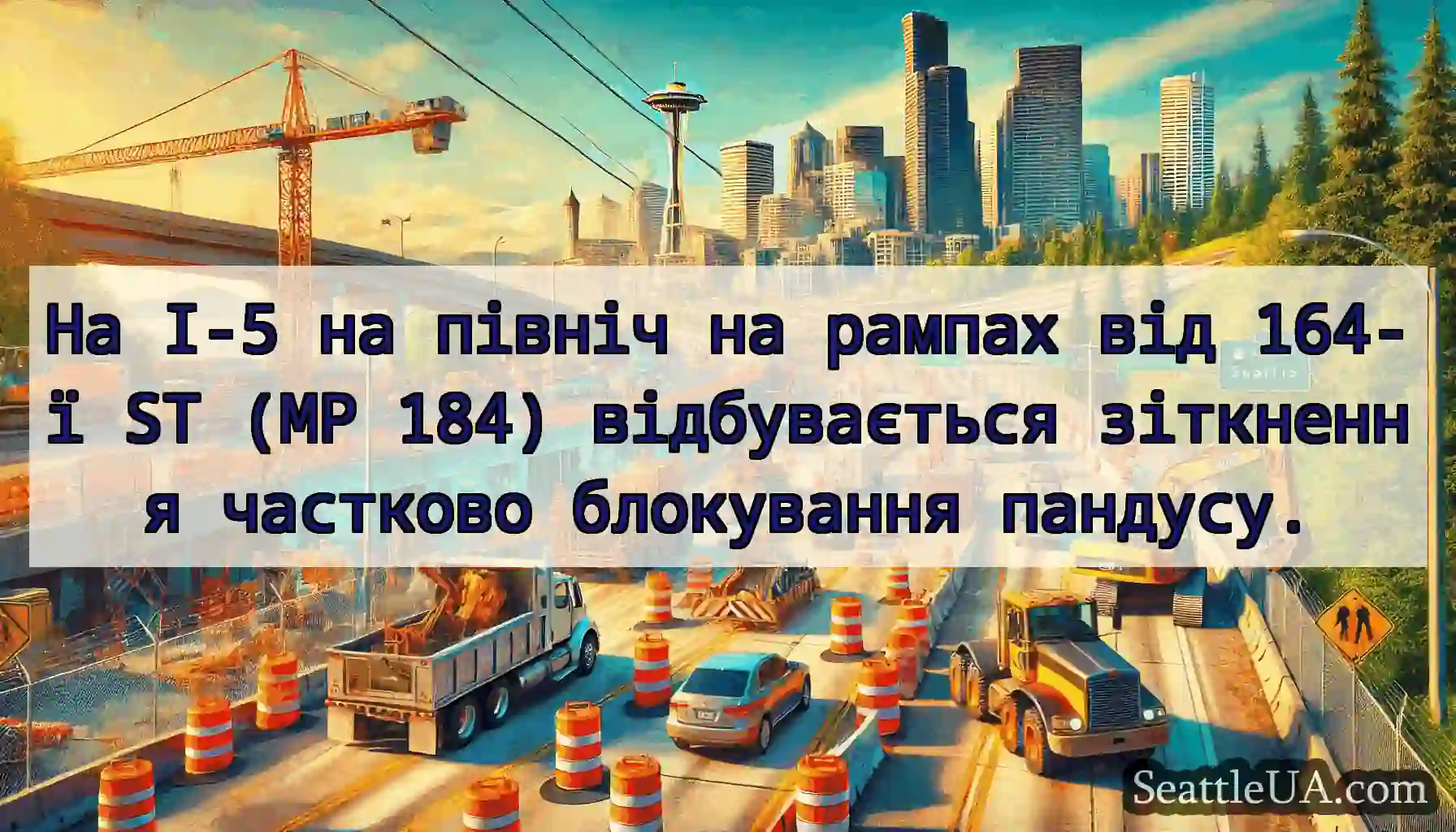 На I-5 на північ на рампах від 164-ї ST (MP 184)