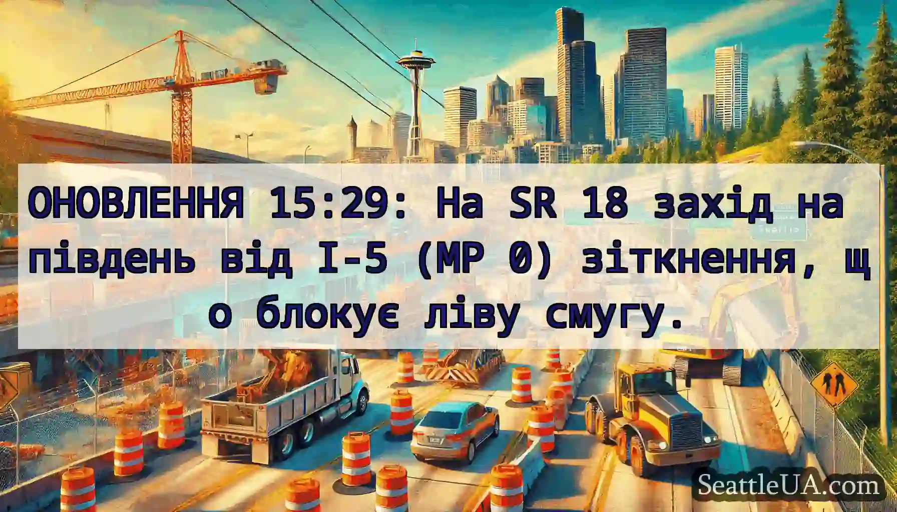 ОНОВЛЕННЯ 15:29: На SR 18 захід на південь від