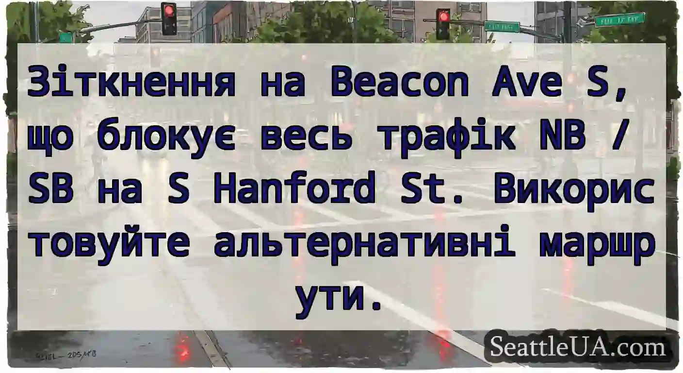 Зіткнення на Beacon Ave S, що блокує весь трафік