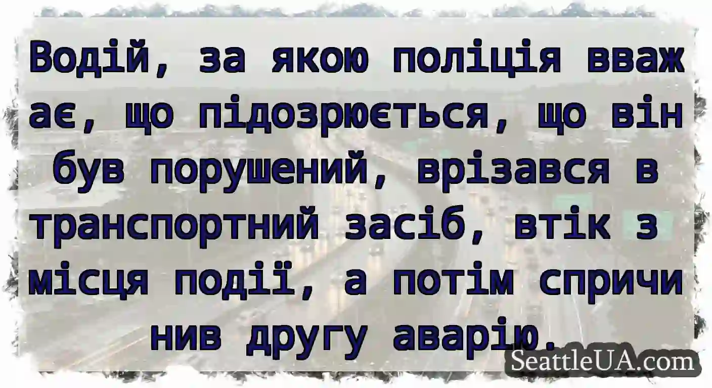 Водій, за якою поліція вважає, що підозрюється,