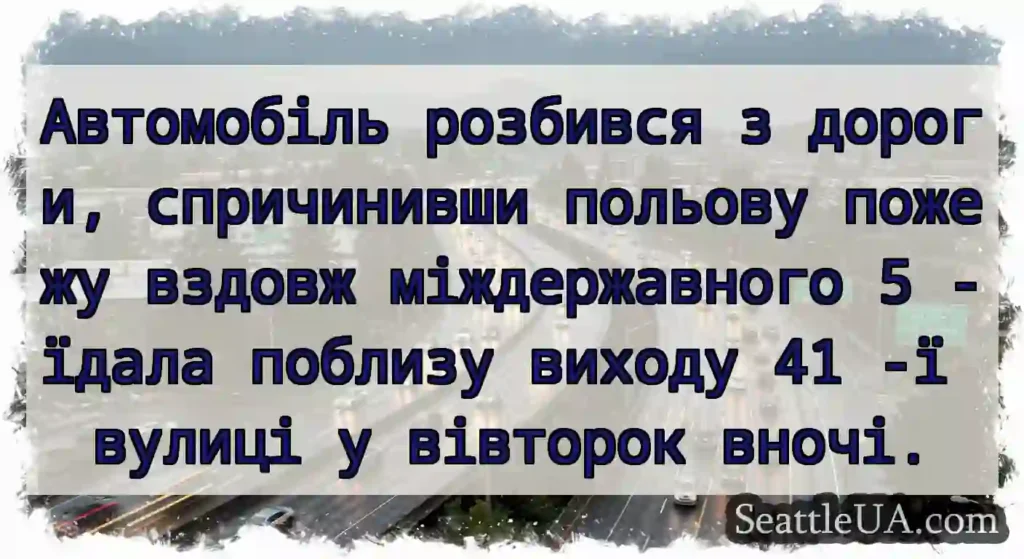 Автомобіль розбився з дороги, спричинивши польову