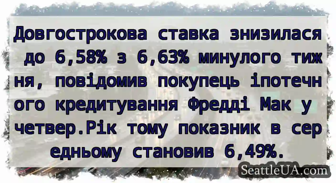 Довгострокова ставка знизилася до 6,58% з 6,63%