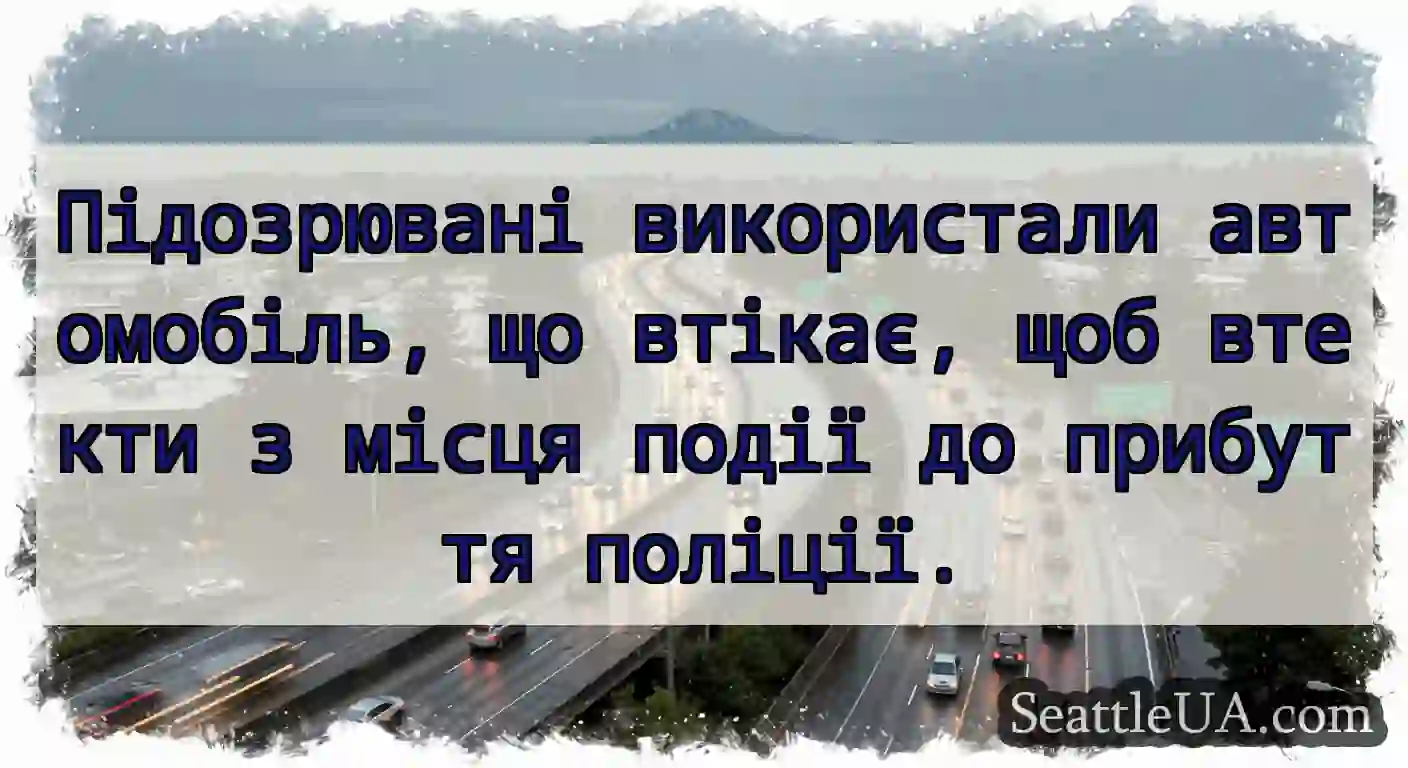 Підозрювані використали автомобіль, що втікає,