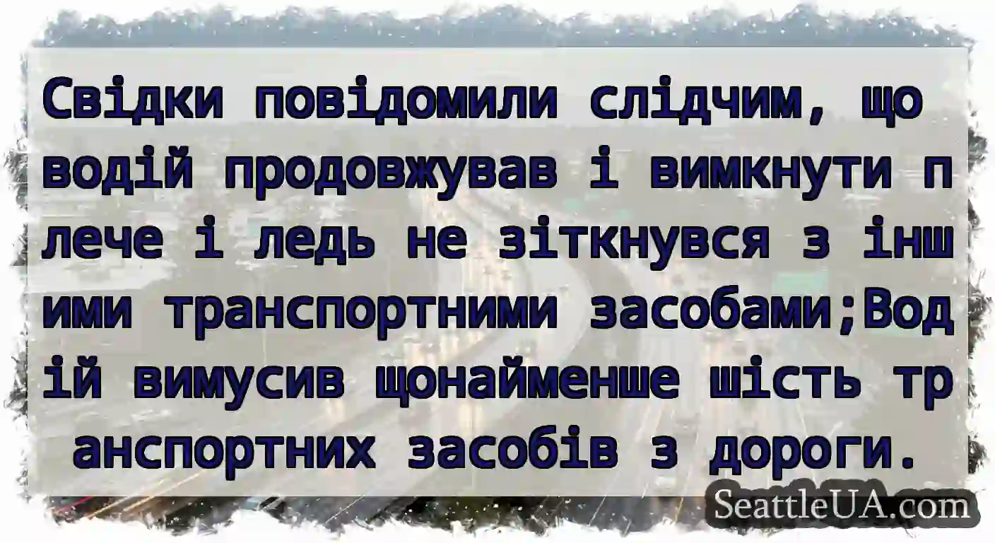 Свідки повідомили слідчим, що водій продовжував і