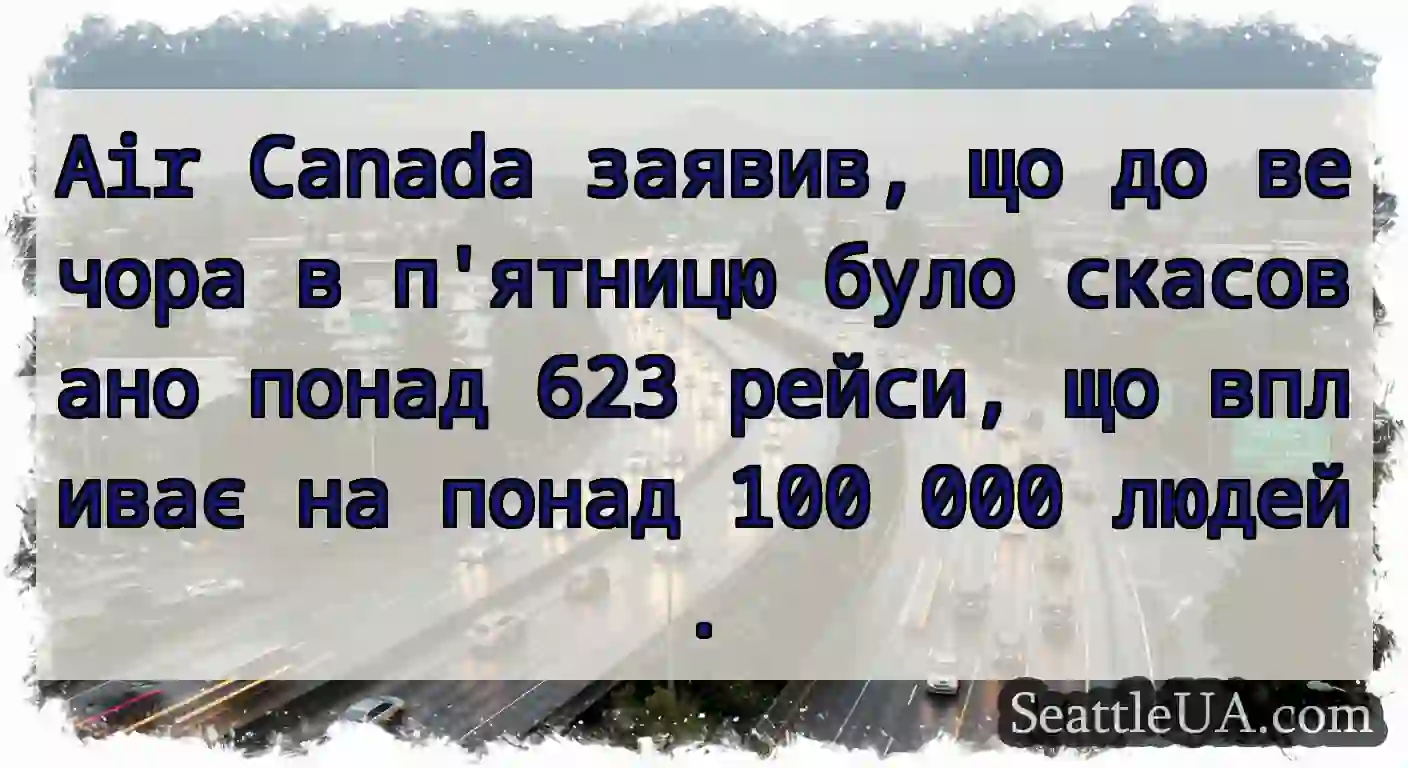 Air Canada заявив, що до вечора в п'ятницю було