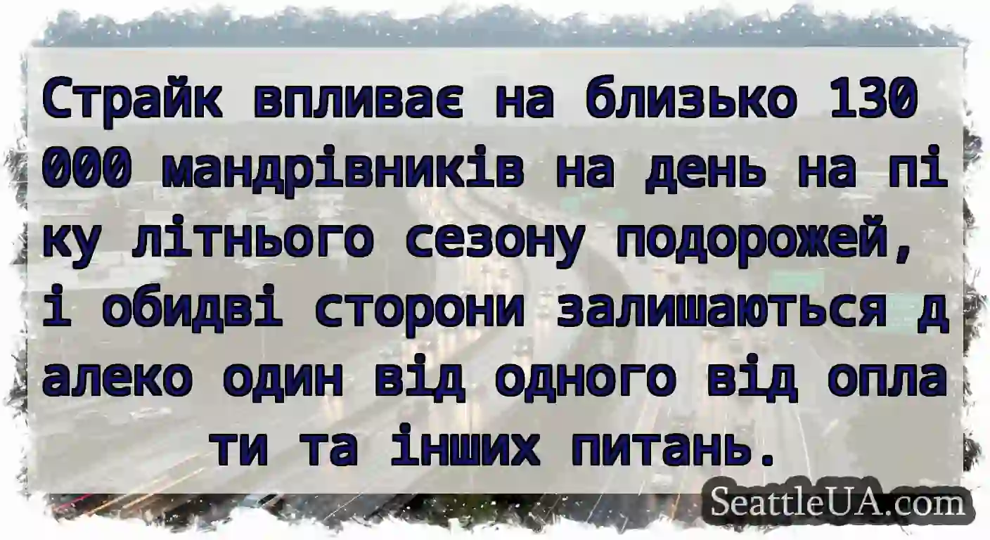 Страйк впливає на близько 130 000 мандрівників на
