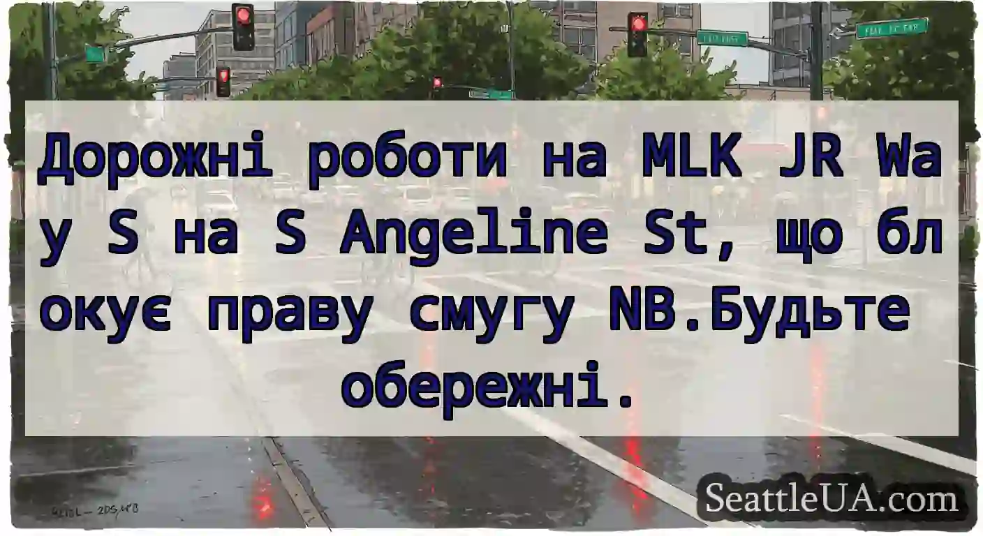Дорожні роботи на MLK JR Way S на S Angeline St,