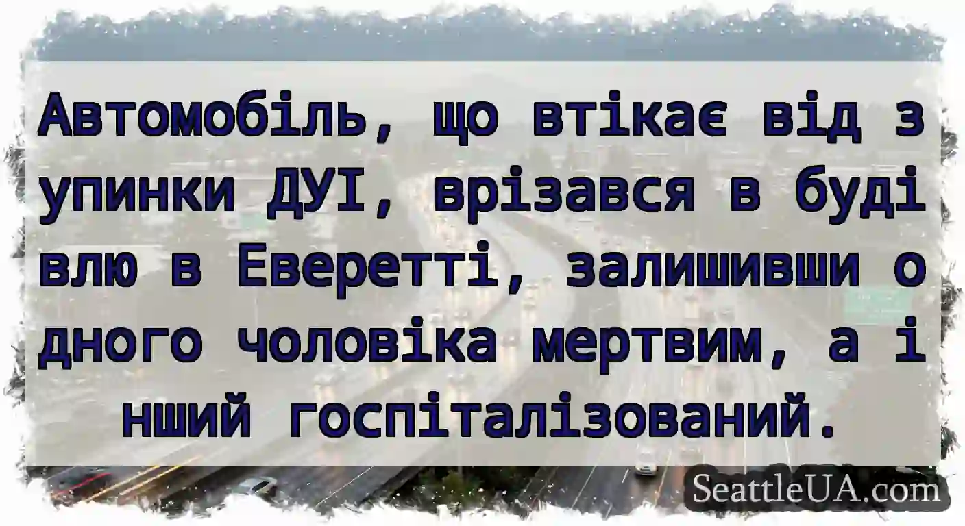Автомобіль, що втікає від зупинки ДУІ, врізався в