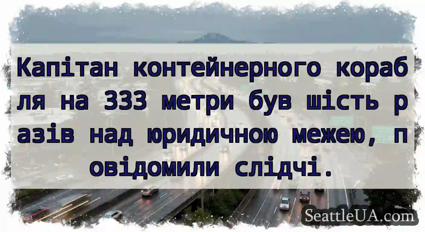 Капітан контейнерного корабля на 333 метри був