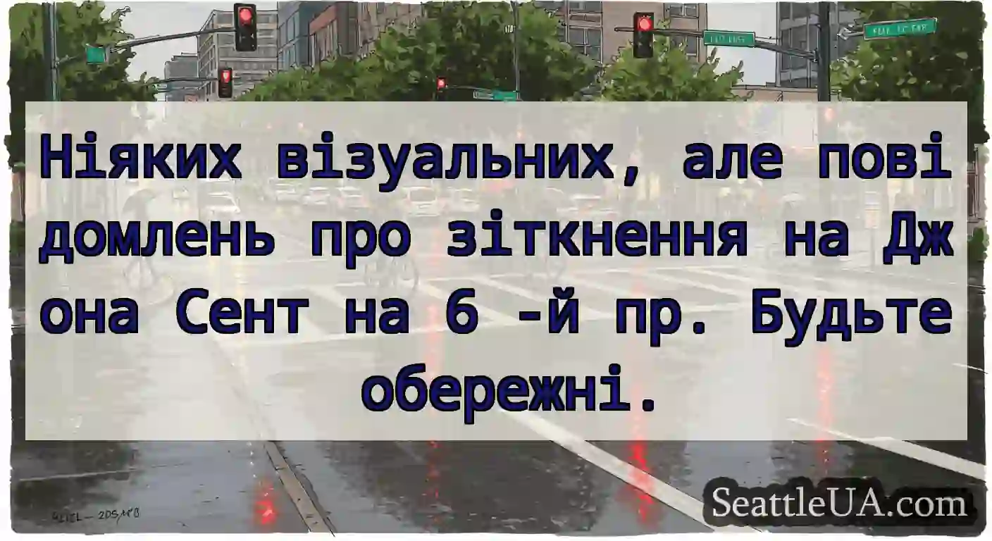 Ніяких візуальних, але повідомлень про зіткнення