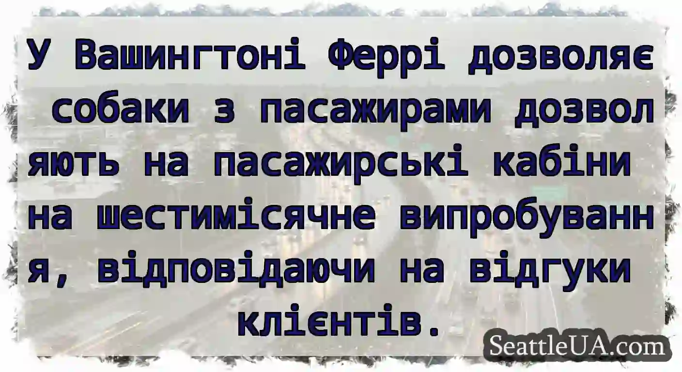 У Вашингтоні Феррі дозволяє собаки з пасажирами