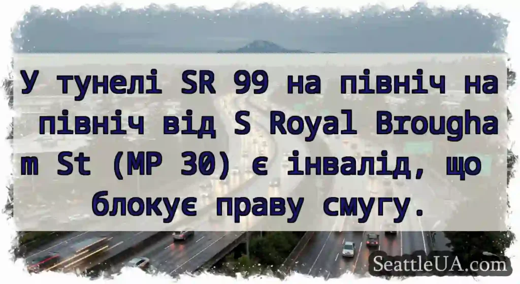 У тунелі SR 99 на північ на північ від S Royal