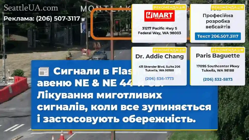 Сигнали в Flash на 25-й авеню NE & NE 44-й Св.