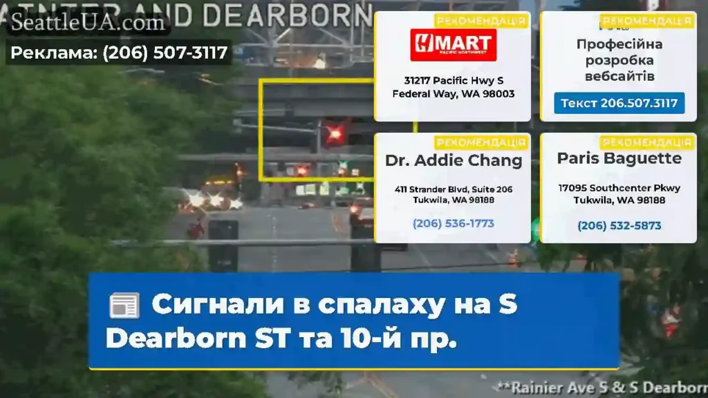 Сигнали в спалаху на S Dearborn ST та 10-й пр.
