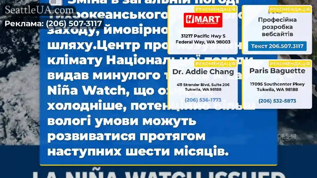 Зміна в загальній погоді Тихоокеанського
