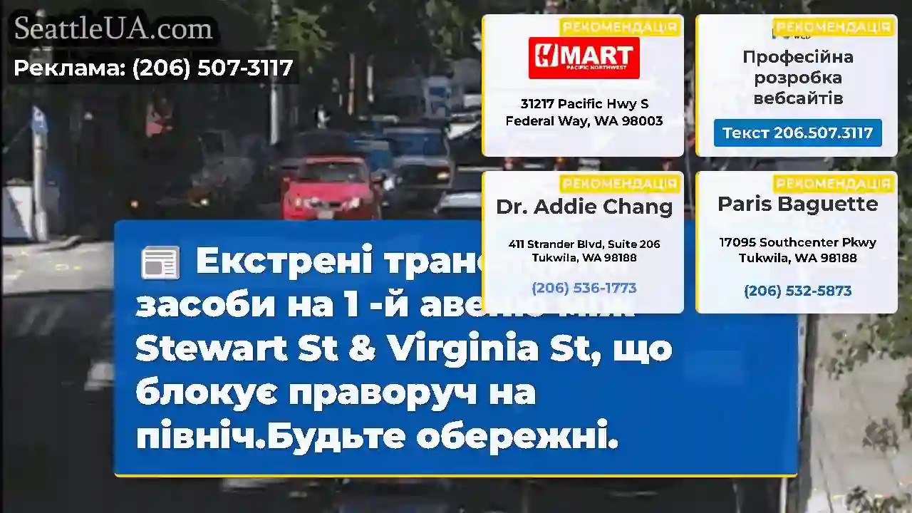 Екстрені транспортні засоби на 1 -й авеню між