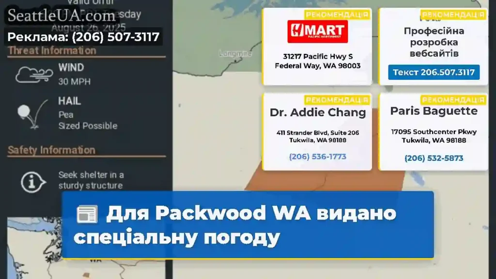 Для Packwood WA видано спеціальну погоду