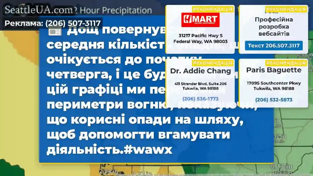 Дощ повернувся!Це середня кількість опадів, що