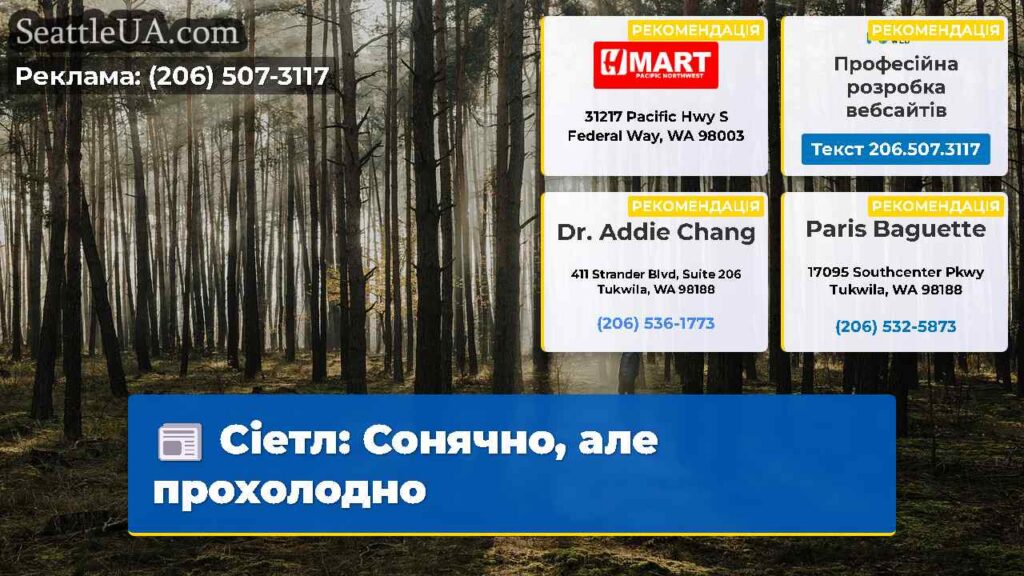 Сіетл: Сонячно, але прохолодно