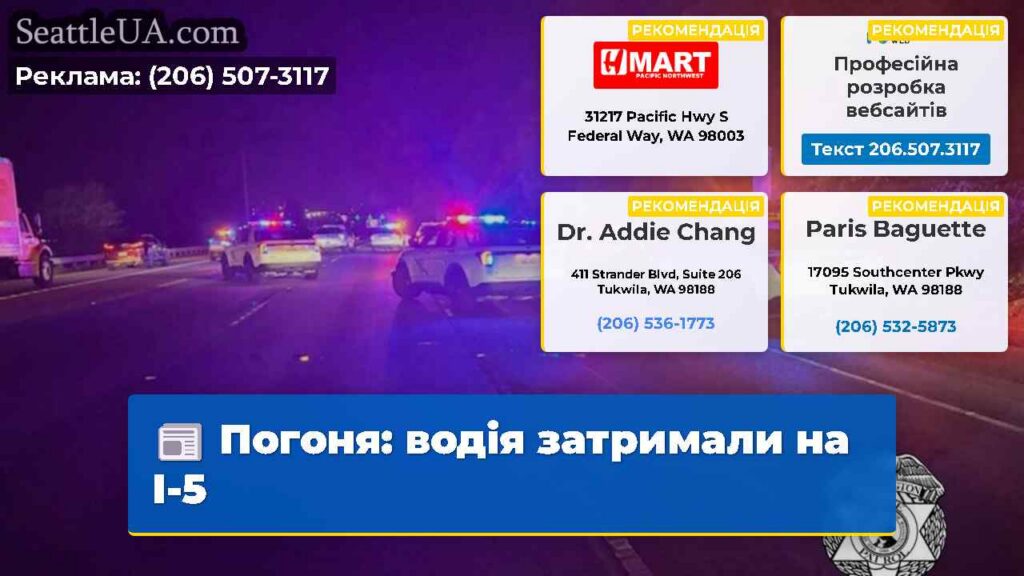 Погоня: водія затримали на I-5