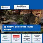 Тисячі без світла через шторм