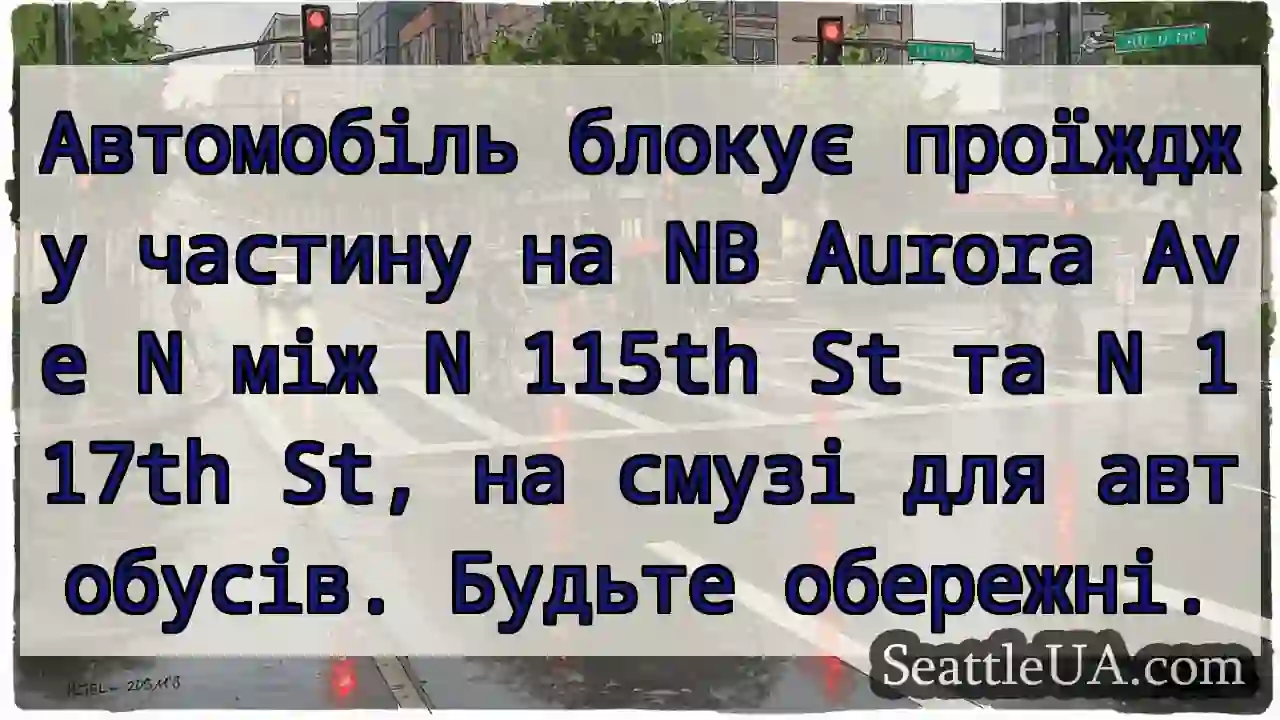 Автомобіль блокує проїжджу частину на NB Aurora