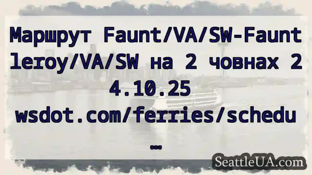 Маршрут Faunt/VA/SW-Fauntleroy/VA/SW на 2 човнах