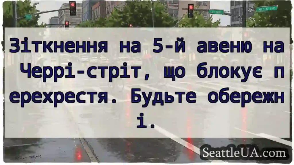 Зіткнення на 5-й авеню на Черрі-стріт, що блокує