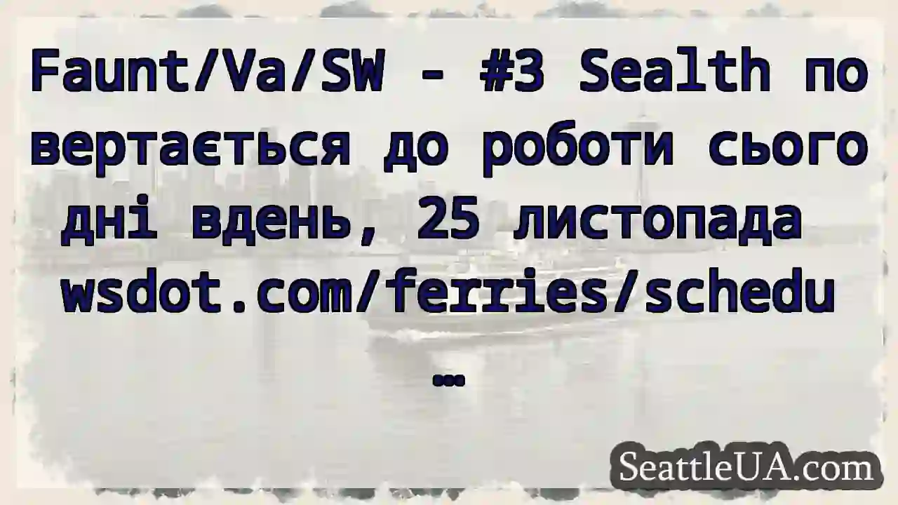 Faunt/Va/SW - #3 Sealth повертається до роботи