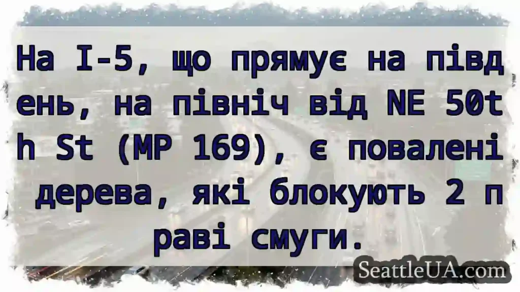 На I-5, що прямує на південь, на північ від NE