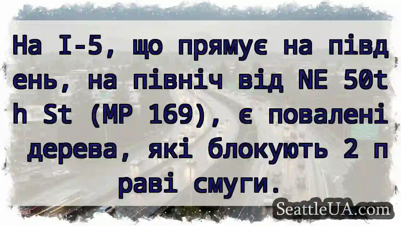 На I-5, що прямує на південь, на північ від NE