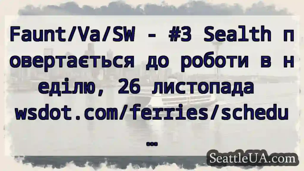 Faunt/Va/SW - #3 Sealth повертається до роботи в