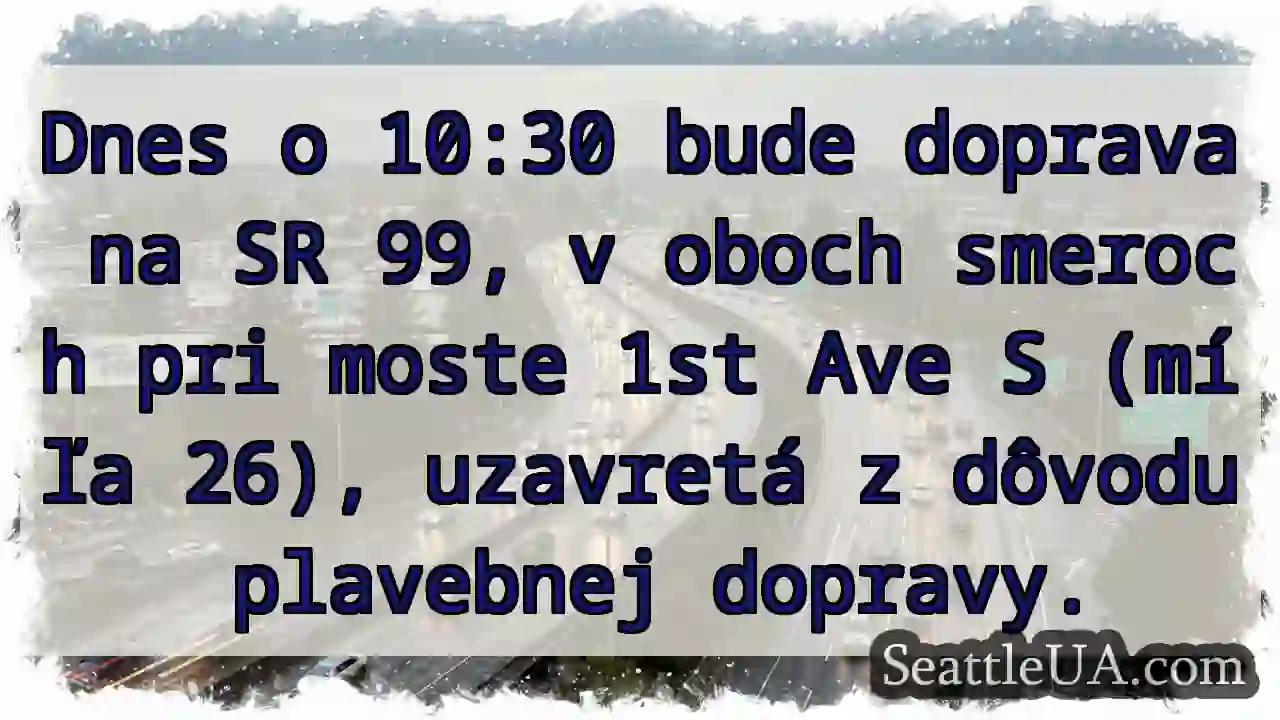 Doprava SR 99: Uzavretá pri moste!