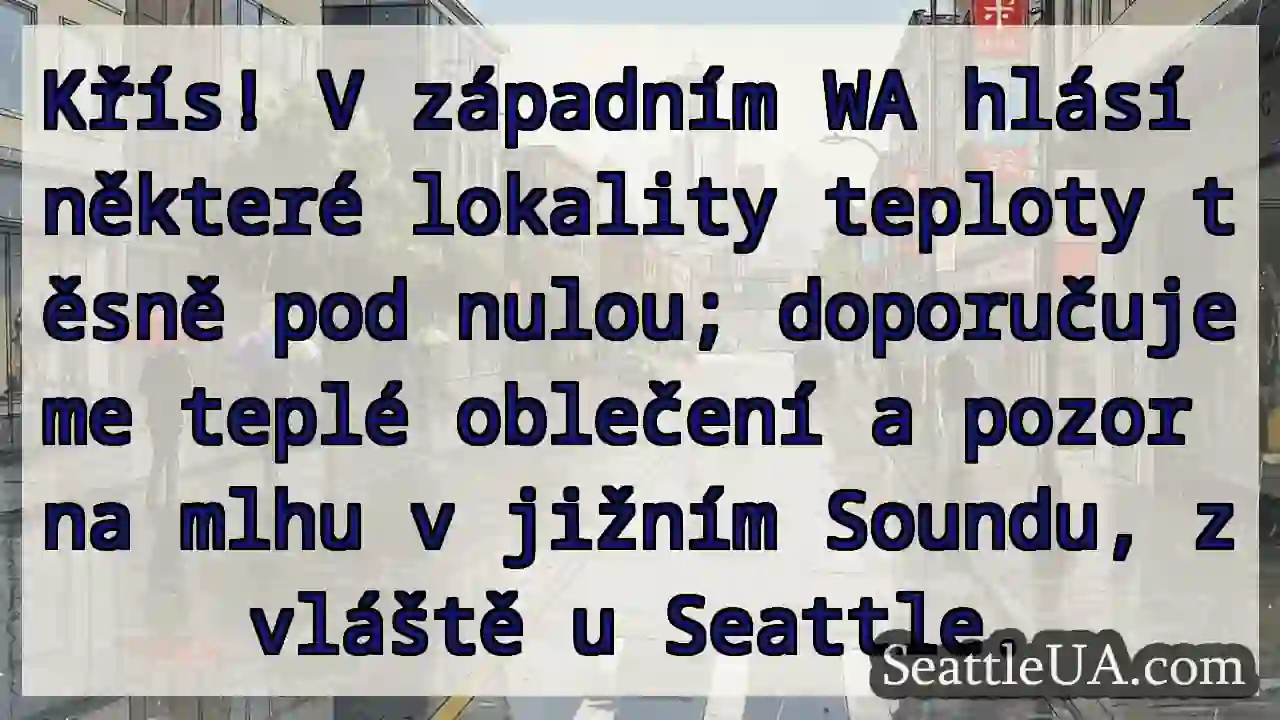 Křís! Chladno v WA. Pozor na mlhu!