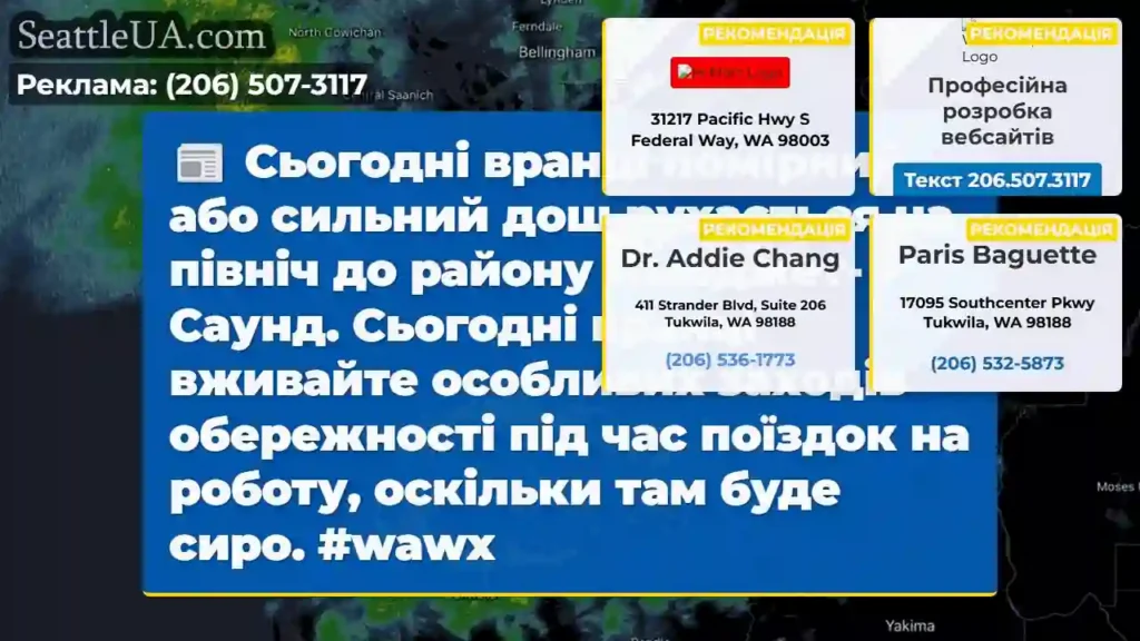 Сьогодні вранці помірний або сильний дощ
