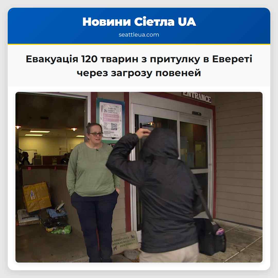 Евакуація 120 тварин з притулку в Евереті через загрозу повеней