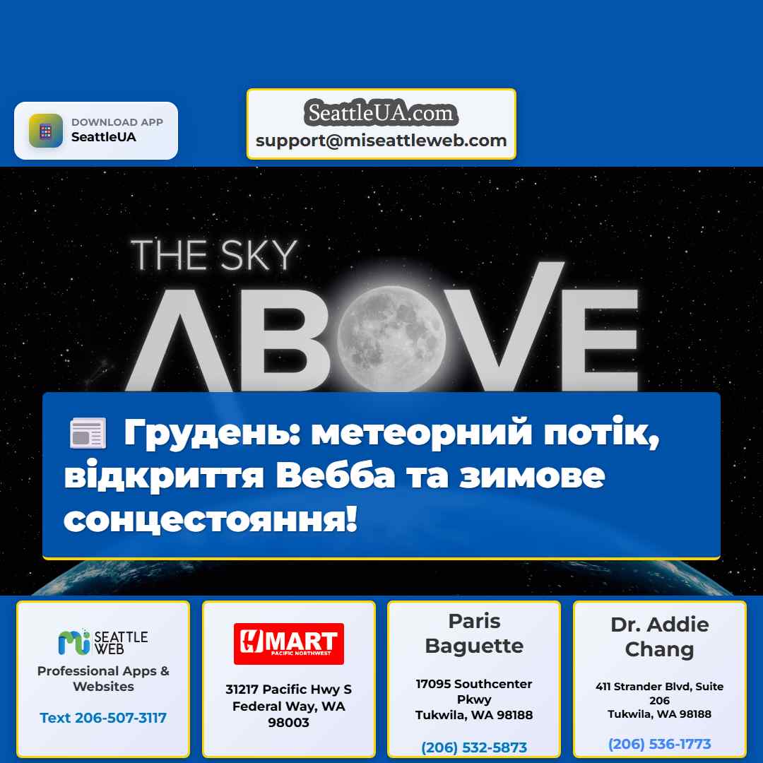 Грудень: метеорний потік, відкриття Вебба та
