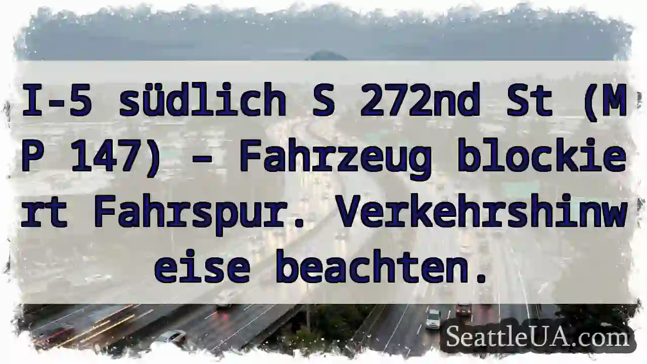 I-5: Fahrzeug blockiert Spur!