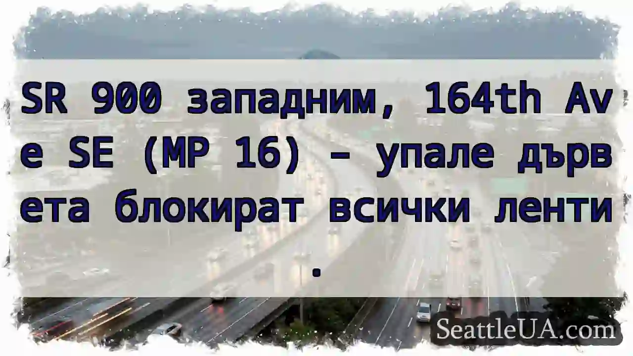 Дървета блокират SR 900! Внимание!