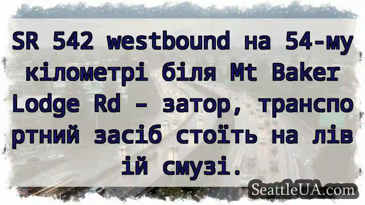 Затор на 54 км! Авто на лівому.