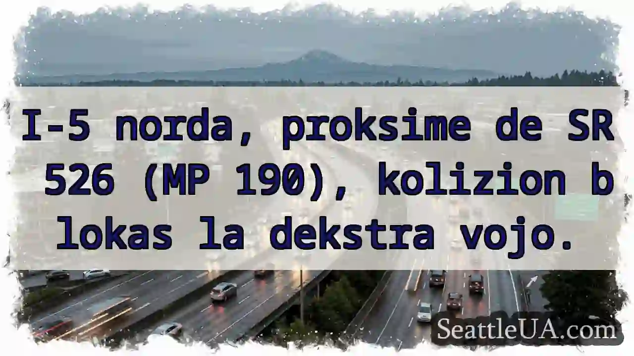 SR 526 proksime: Kolizion blokas vojo!