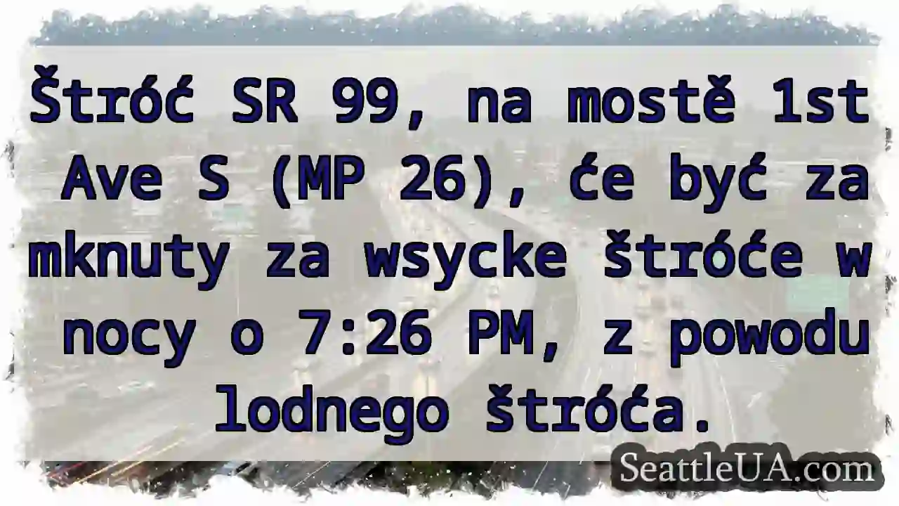 Štróć zamknuty! 1st Ave S, 7:26 PM.