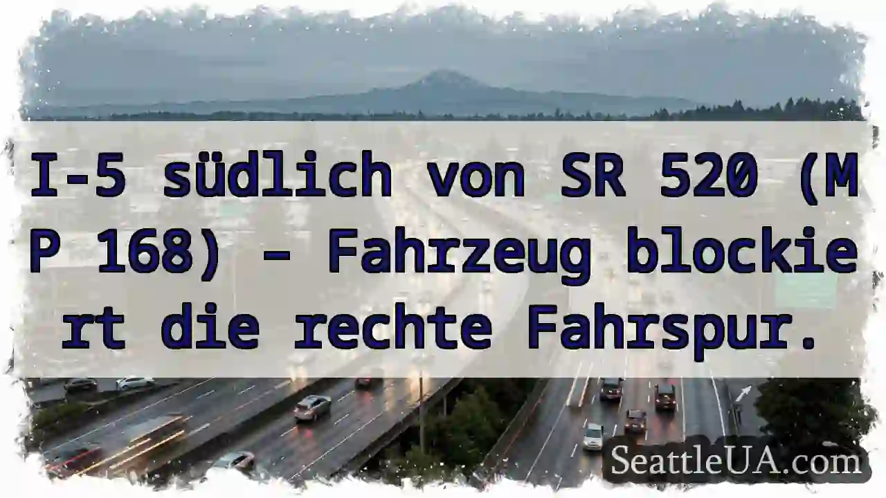 I-5: Fahrspur blockiert ➡️