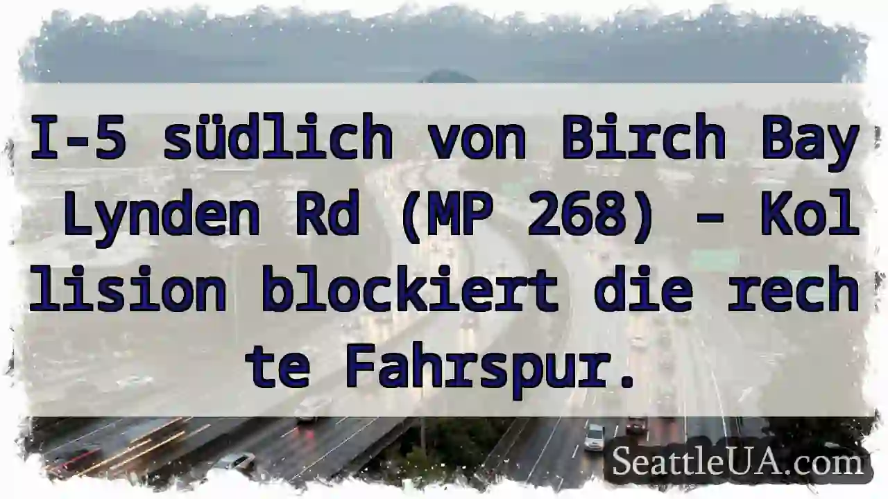 I-5: Kollision – Rechte Spur blockiert