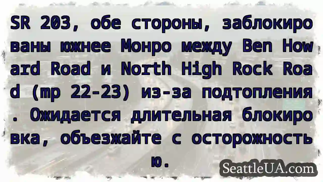 BLOCKED! 203 S - Flood. Avoid!