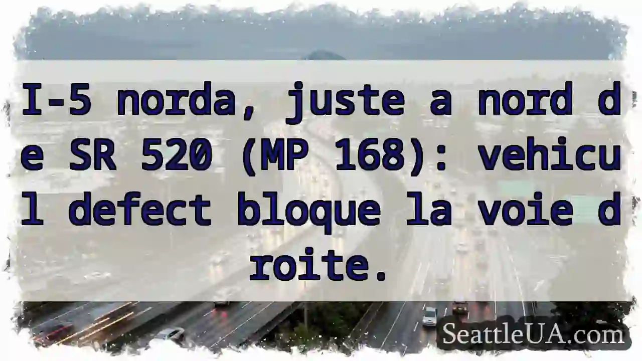 I-5 norda: Vehicul bloque!