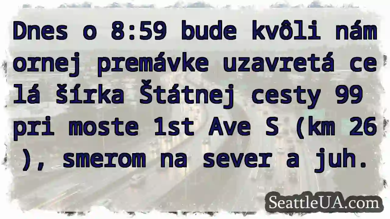 Štátna cesta 99: Premávka uzavretá!