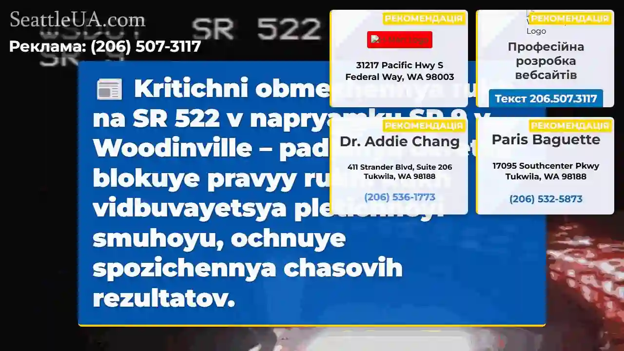 Derevo! SR 522 -> SR 9 blokuye pravyy rukh.